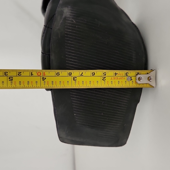 Black Leather Braided Heeled Sandals - Picture 6 of 7